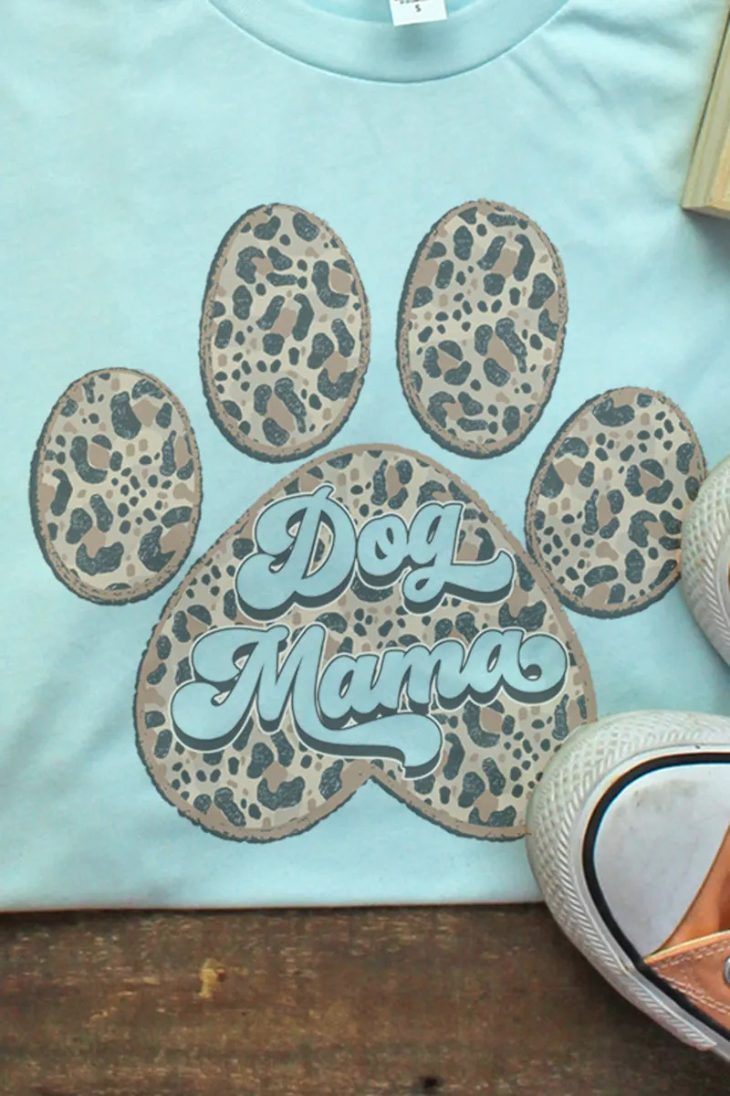Leopard Paw Dog Mama Tri-Blend Short Sleeve Tee
