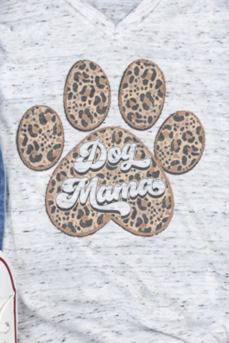 Leopard Paw Dog Mama Unisex V-Neck Tee