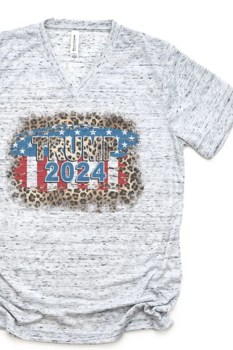 Leopard Trump 2024 Unisex V-Neck Tee