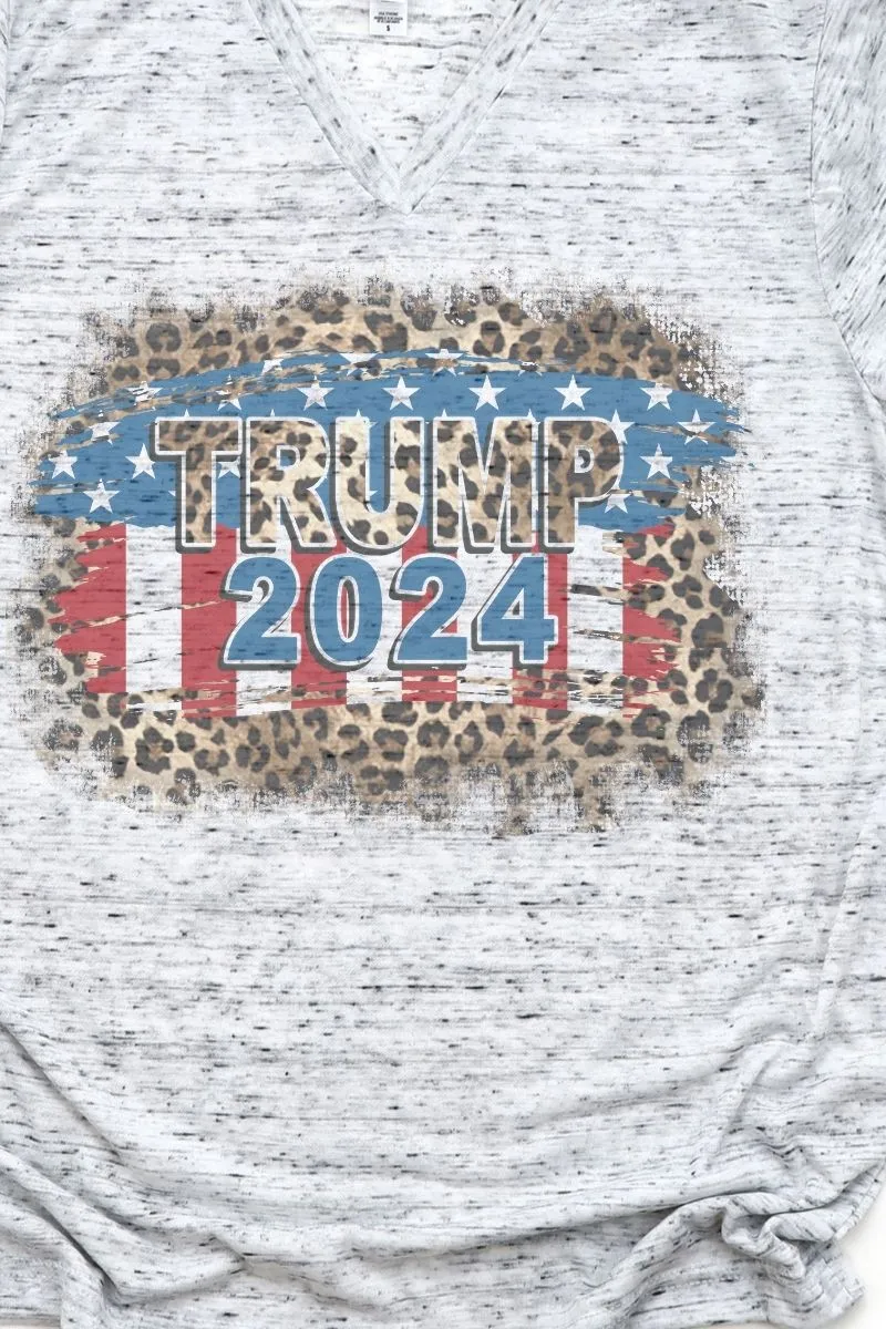 Leopard Trump 2024 Unisex V-Neck Tee