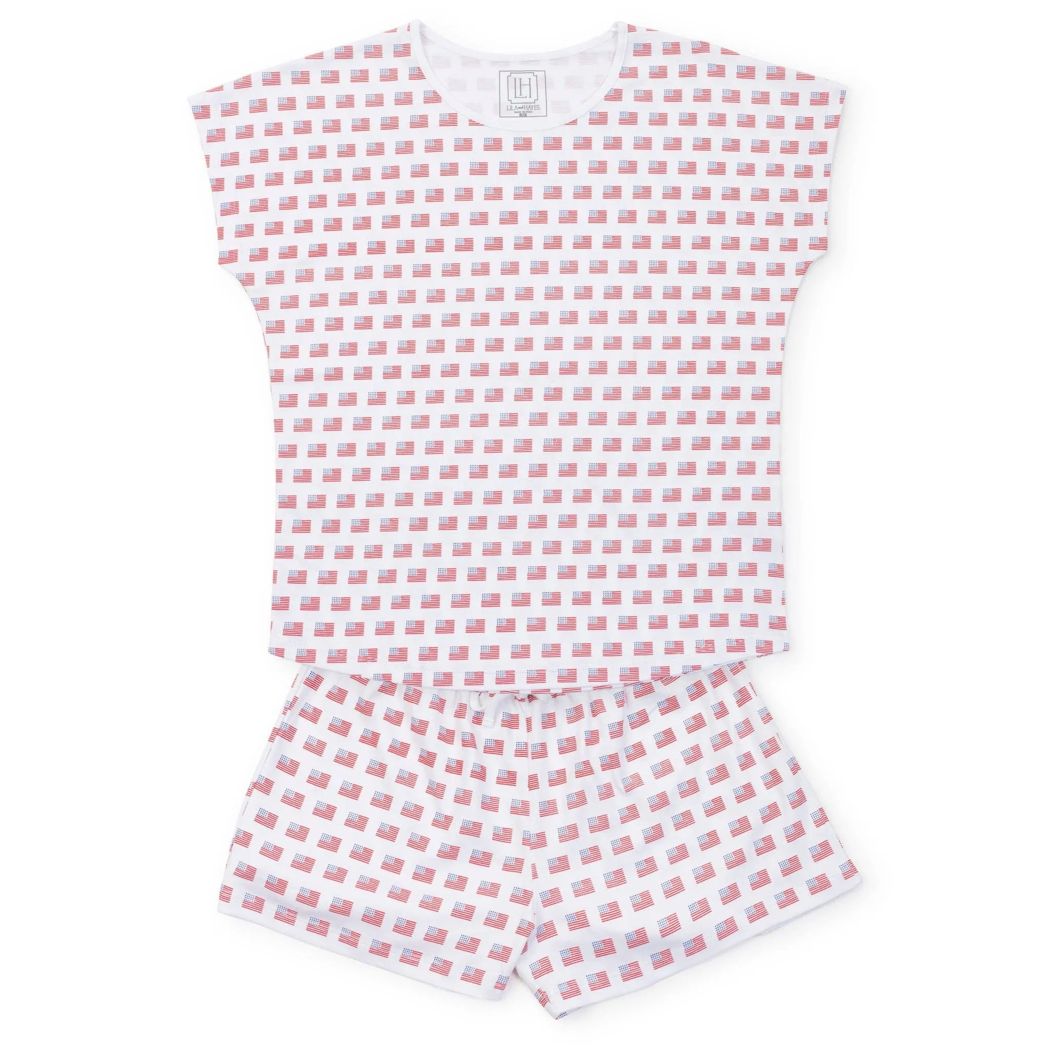 Lila   Hayes - Riley Women's Pajama Short Set - American Flag