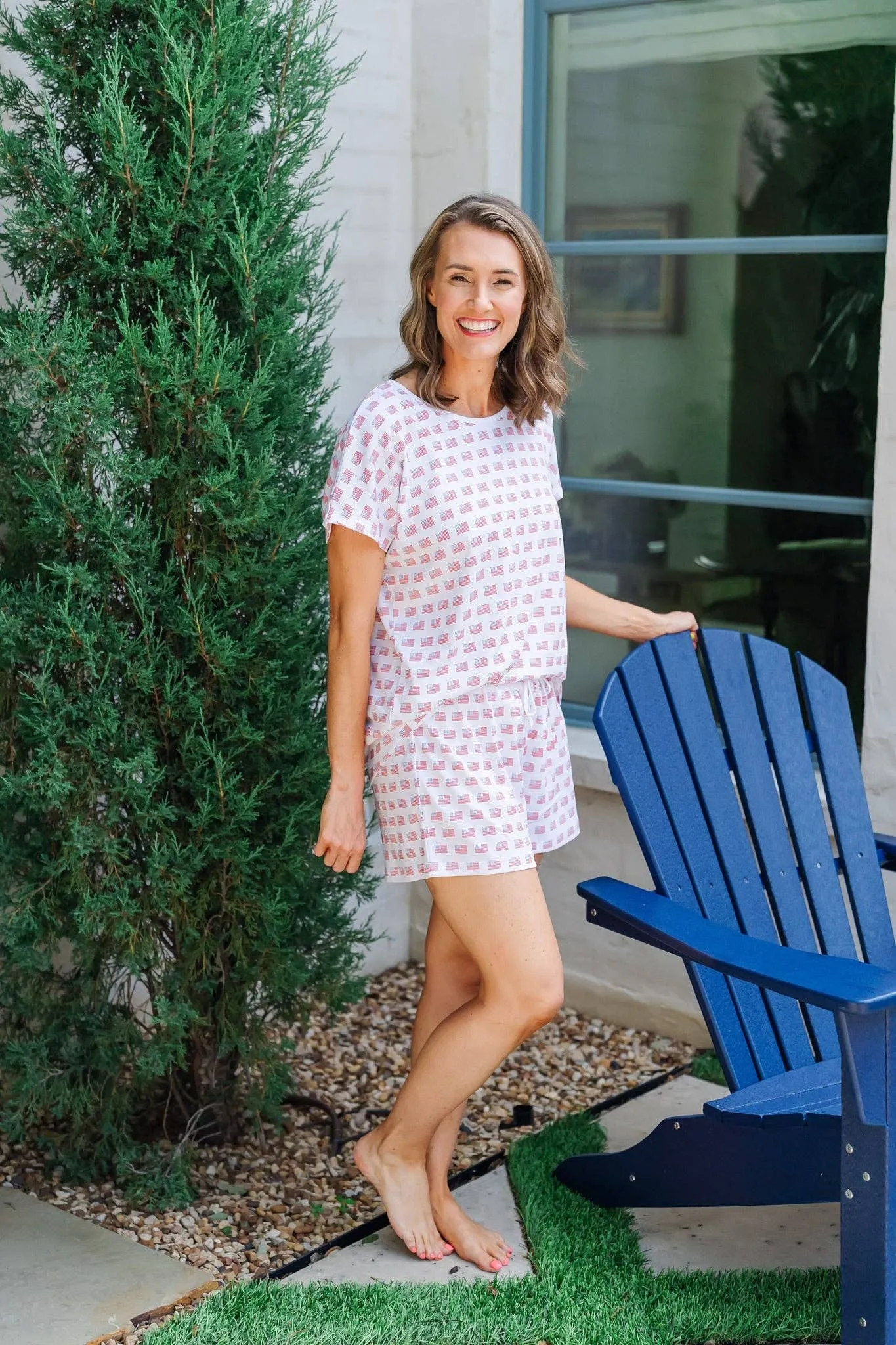 Lila   Hayes - Riley Women's Pajama Short Set - American Flag