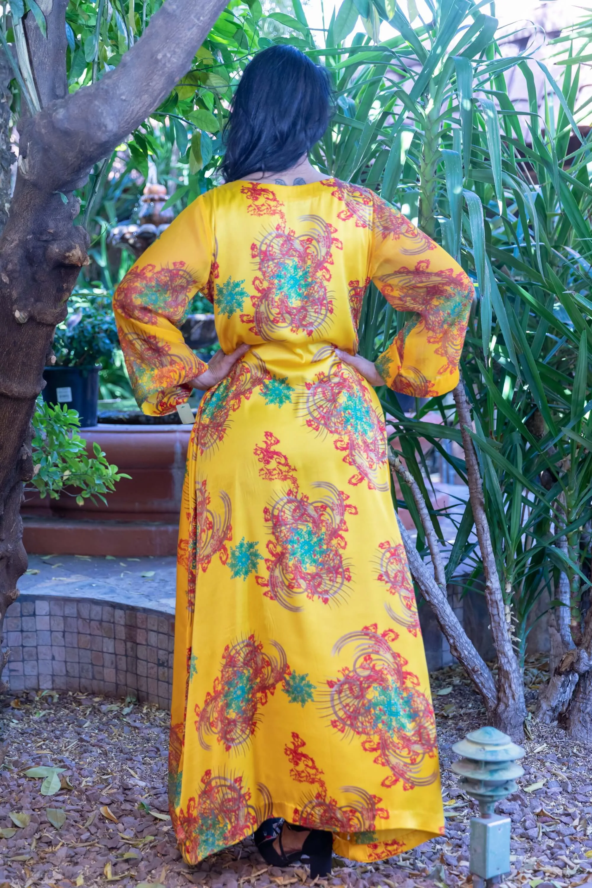 Long Silk and Chiffon Gown
