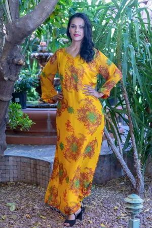 Long Silk and Chiffon Gown