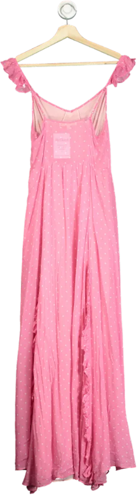 LoveShackFancy Pink Polka Dot Maxi Dress UK 4