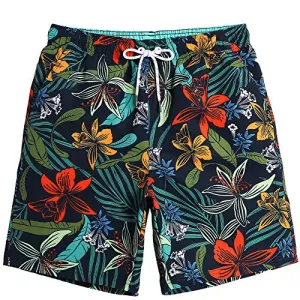 MaaMgic Mens Quick Dry Printed Short Swim Trunks with Mesh Lining Swimwear Bathing Suits