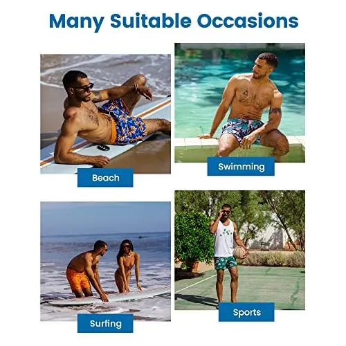 maamgic Swim Trunks Men 2 in 1 Mens Bathing Suit 7 Inch Quick Dry Mens Swimming Trunks with Zipper Pockets