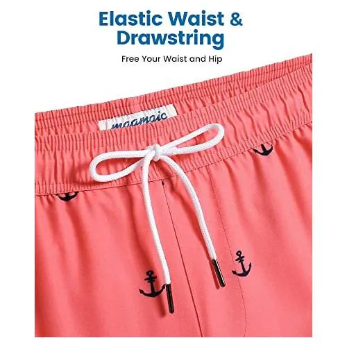 maamgic Swim Trunks Men 2 in 1 Mens Bathing Suit 7 Inch Quick Dry Mens Swimming Trunks with Zipper Pockets