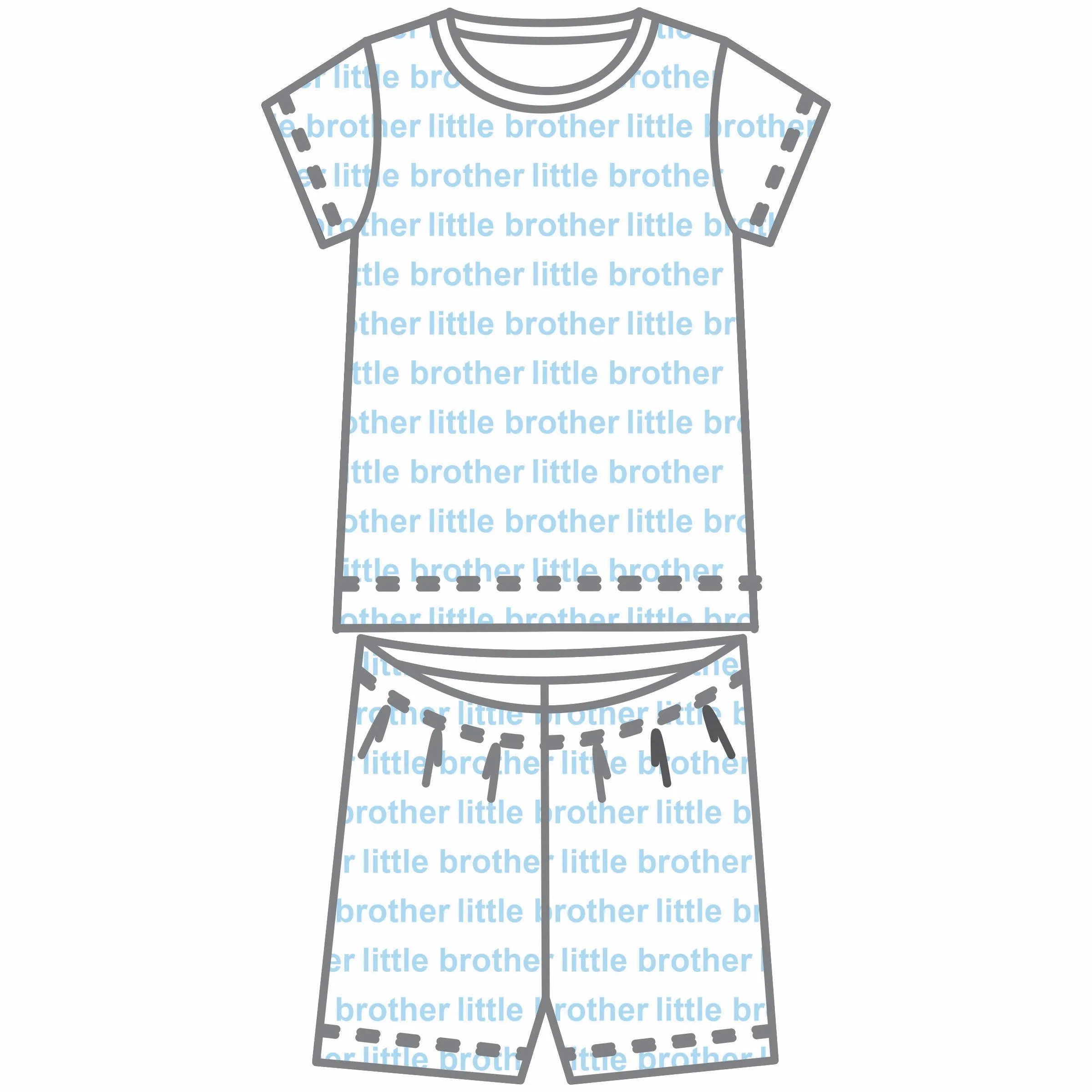 Magnolia Baby Big and Little Printed Short Pajamas - Blue/Little Brother