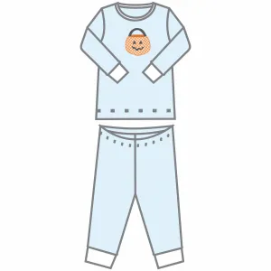 Magnolia Baby Trick or Treat Appliqué Long Pajamas - Blue