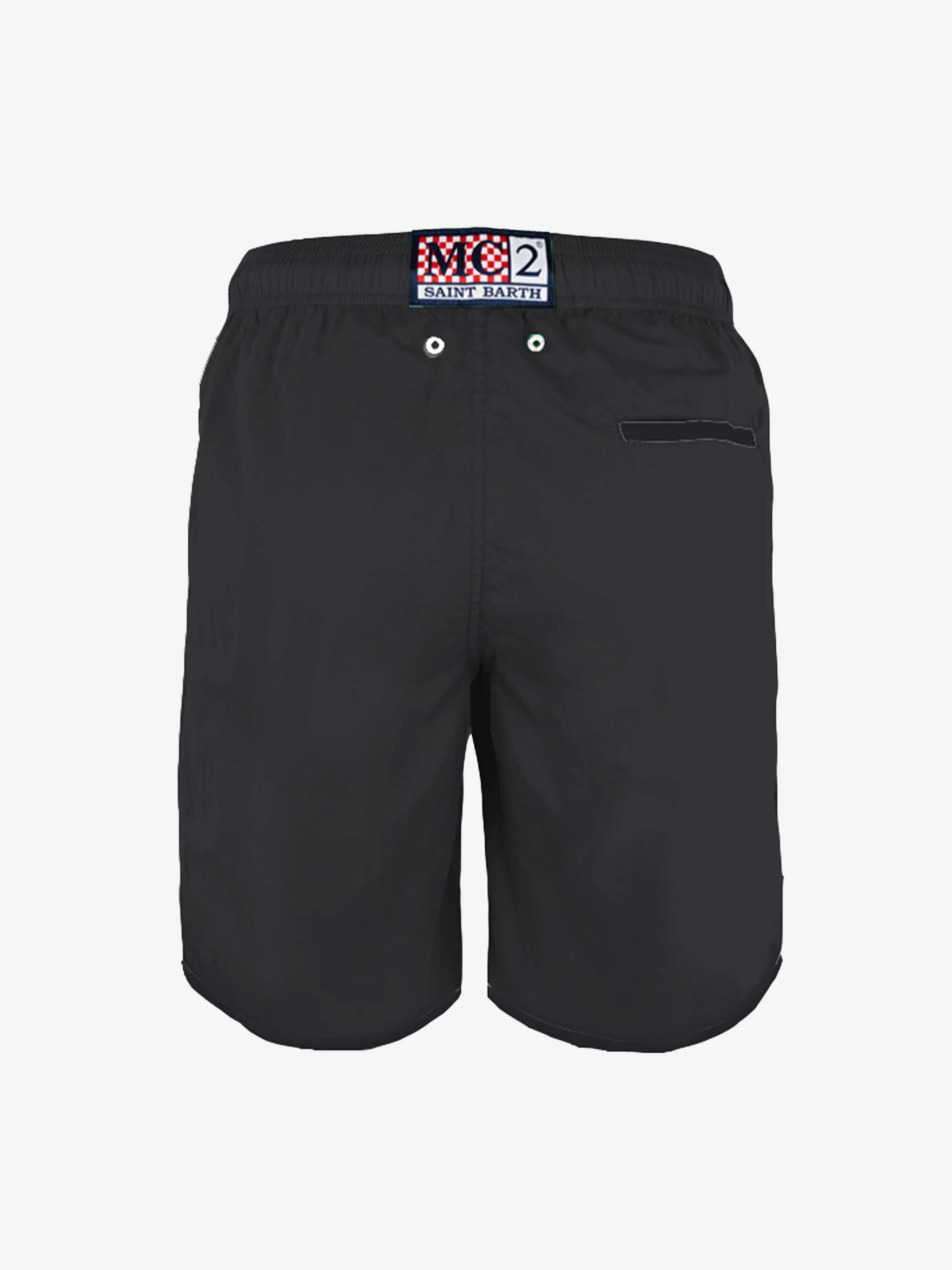 Man black board shorts