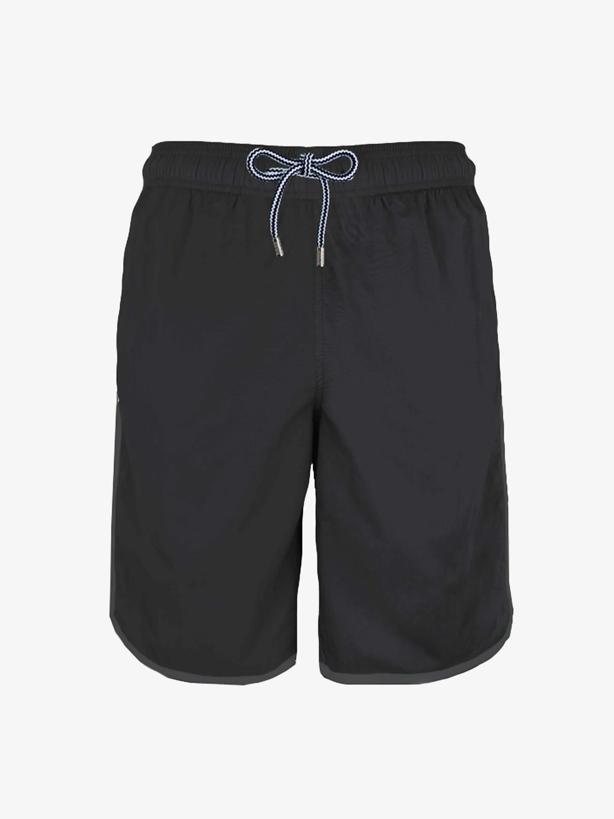 Man black board shorts