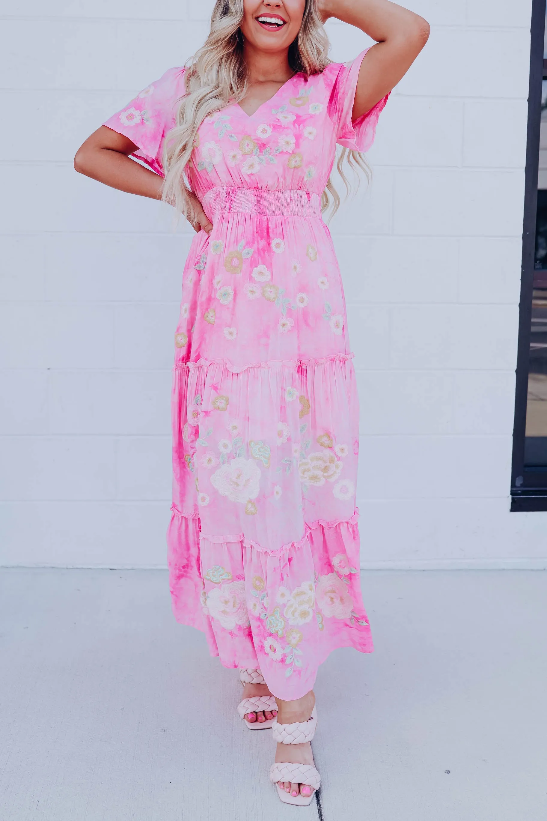Marisol Floral Maxi Dress - Pink