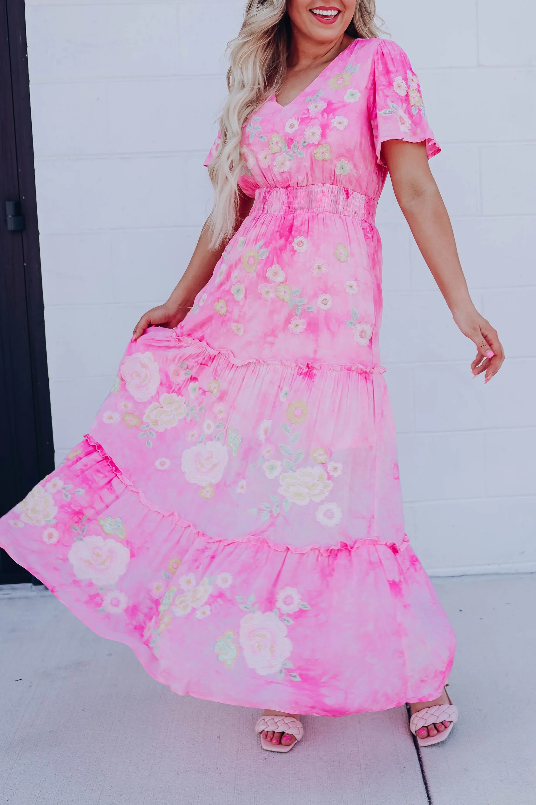 Marisol Floral Maxi Dress - Pink