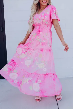 Marisol Floral Maxi Dress - Pink