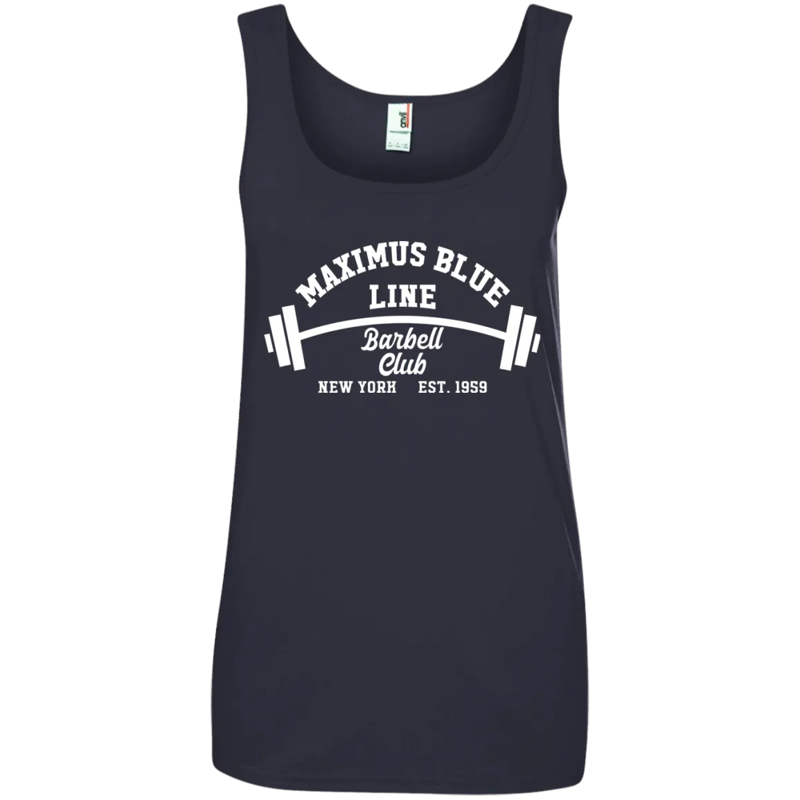Maximus Blue Line Barbell Club Ladies Ringspun Cotton Tank Top