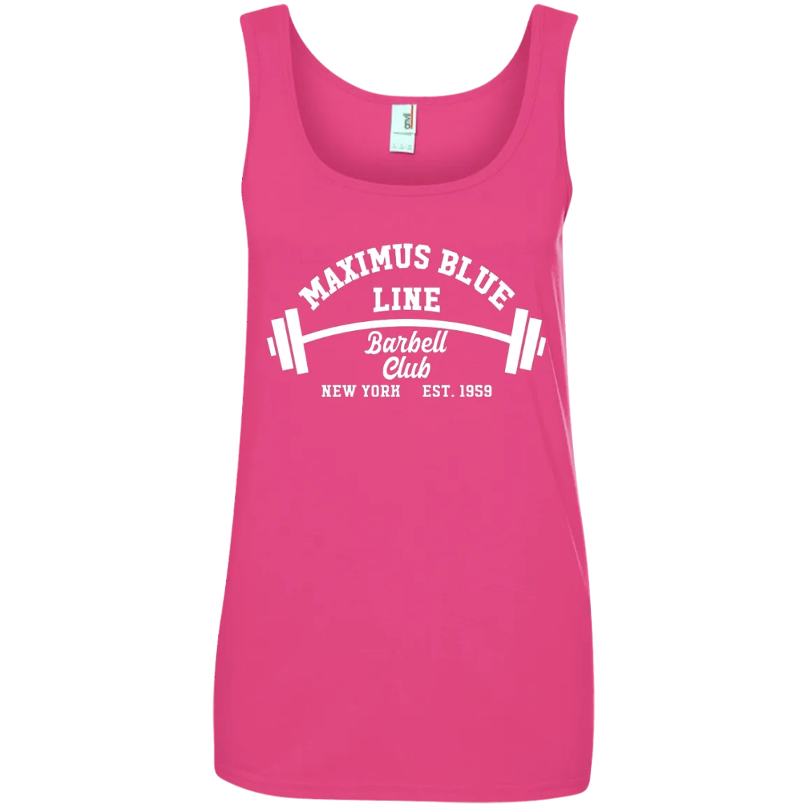 Maximus Blue Line Barbell Club Ladies Ringspun Cotton Tank Top