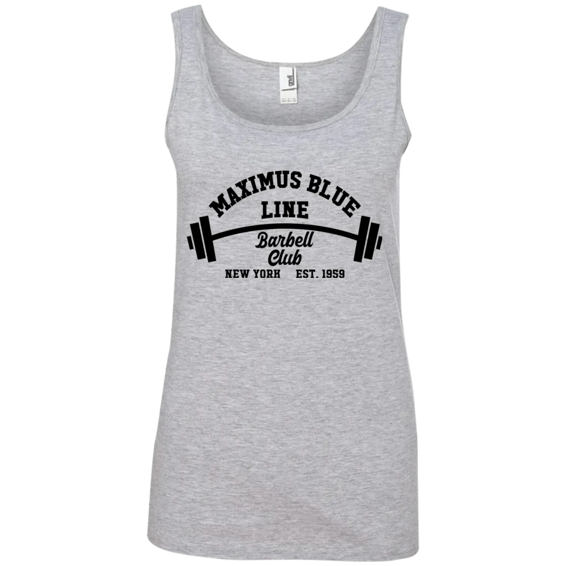Maximus Blue Line Barbell Club Ladies' Ringspun Cotton Tank Top