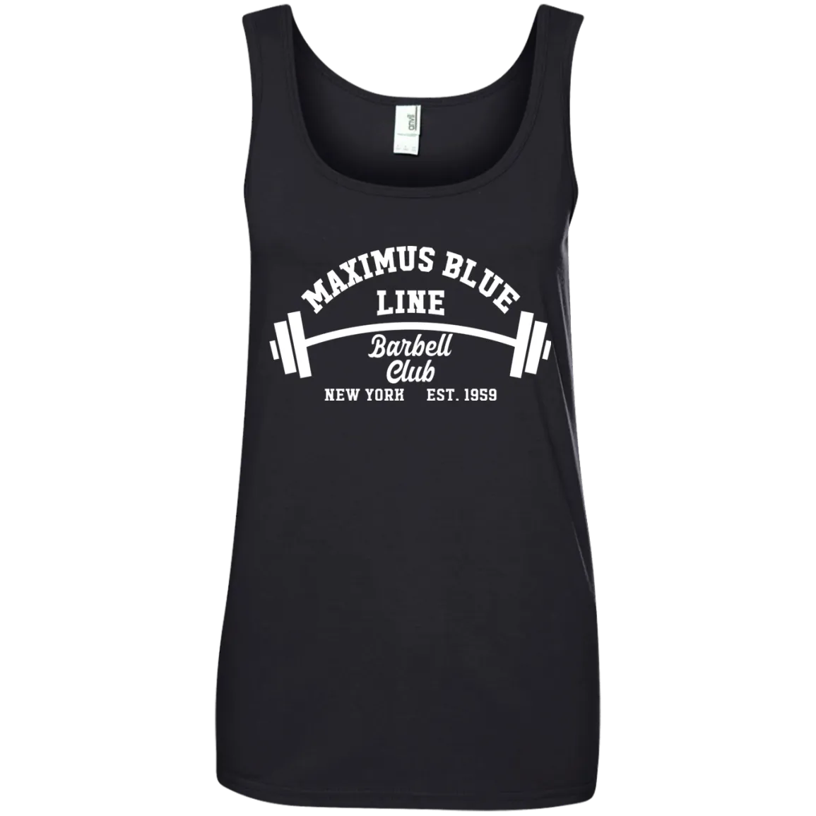 Maximus Blue Line Barbell Club Ladies Ringspun Cotton Tank Top