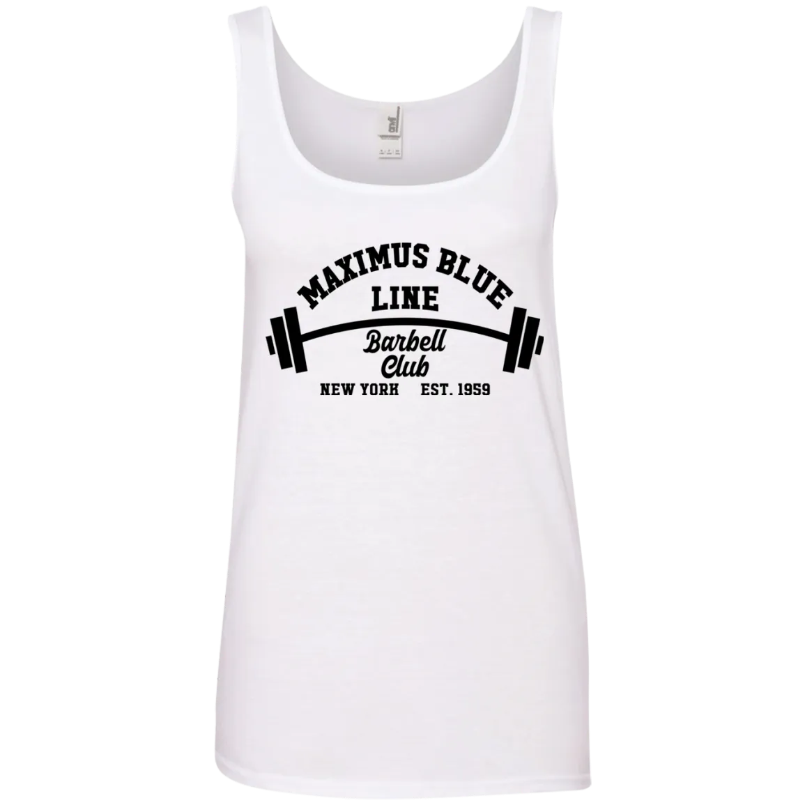 Maximus Blue Line Barbell Club Ladies' Ringspun Cotton Tank Top