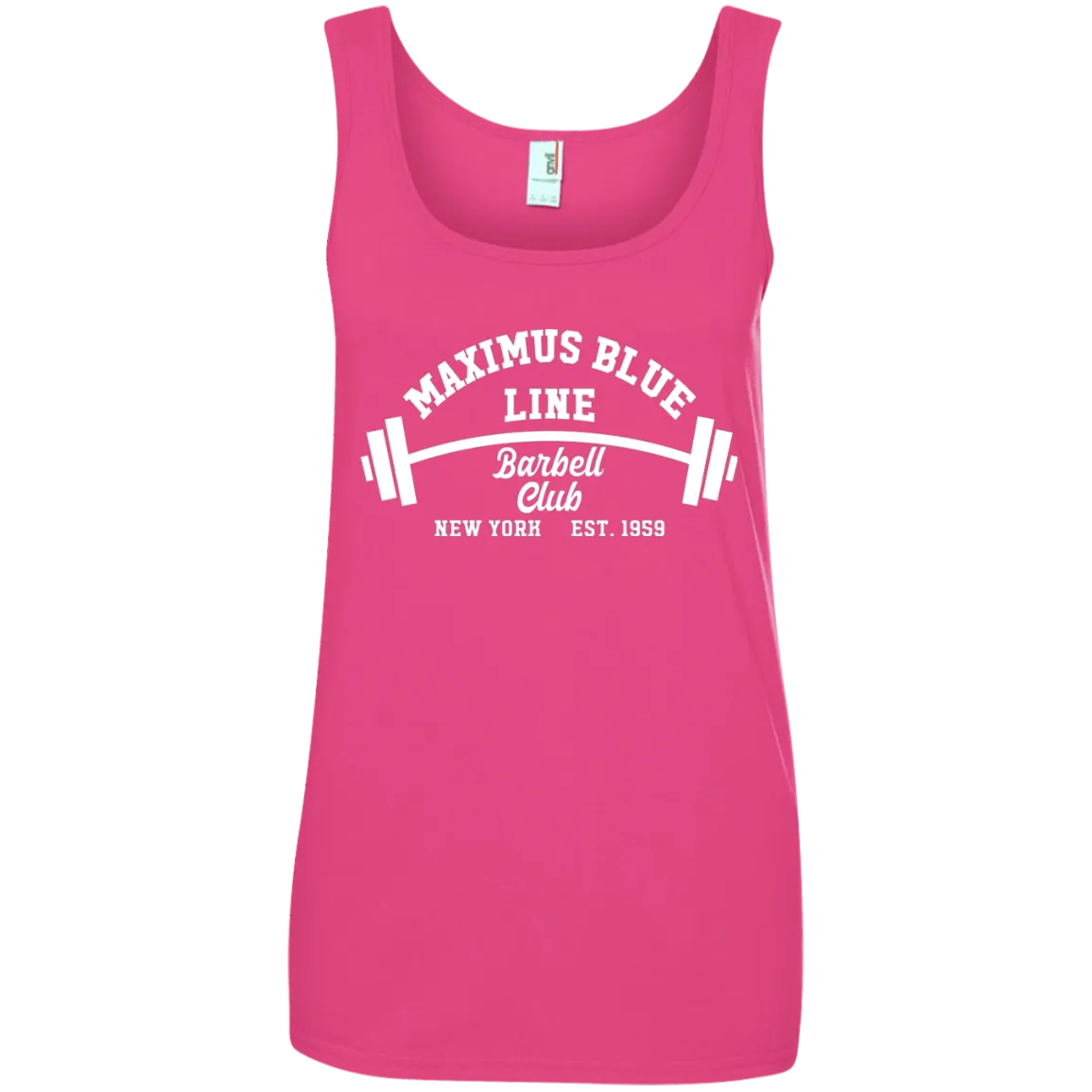 Maximus Blue Line Barbell Club Ladies Ringspun Cotton Tank Top