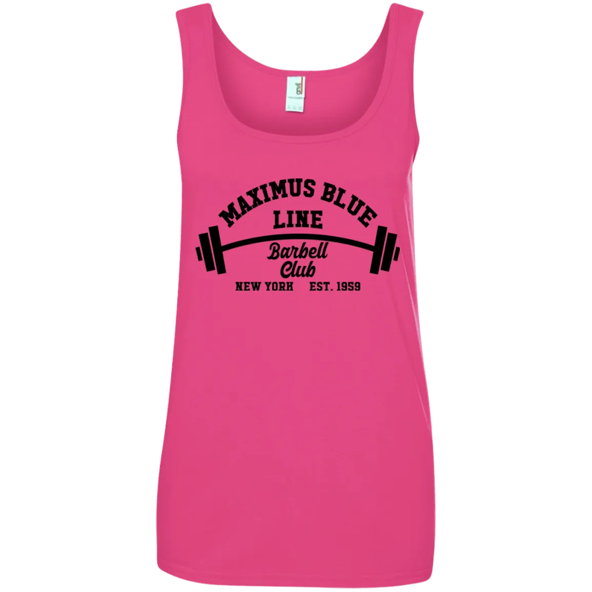 Maximus Blue Line Barbell Club Ladies' Ringspun Cotton Tank Top
