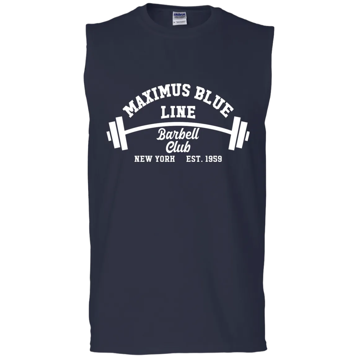 Maximus Blue Line Barbell Club Sleeveless T-Shirt