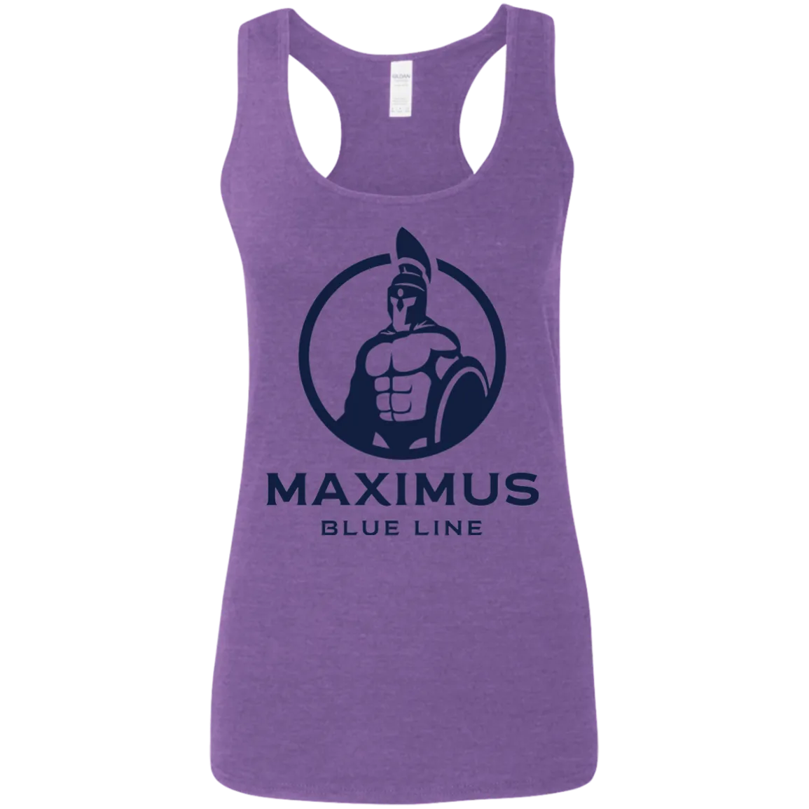 Maximus Blue Line logo ladies racerback tank