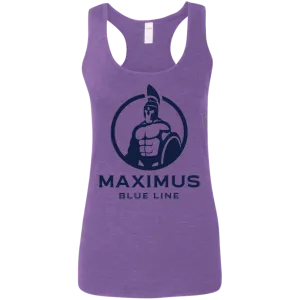 Maximus Blue Line logo ladies racerback tank