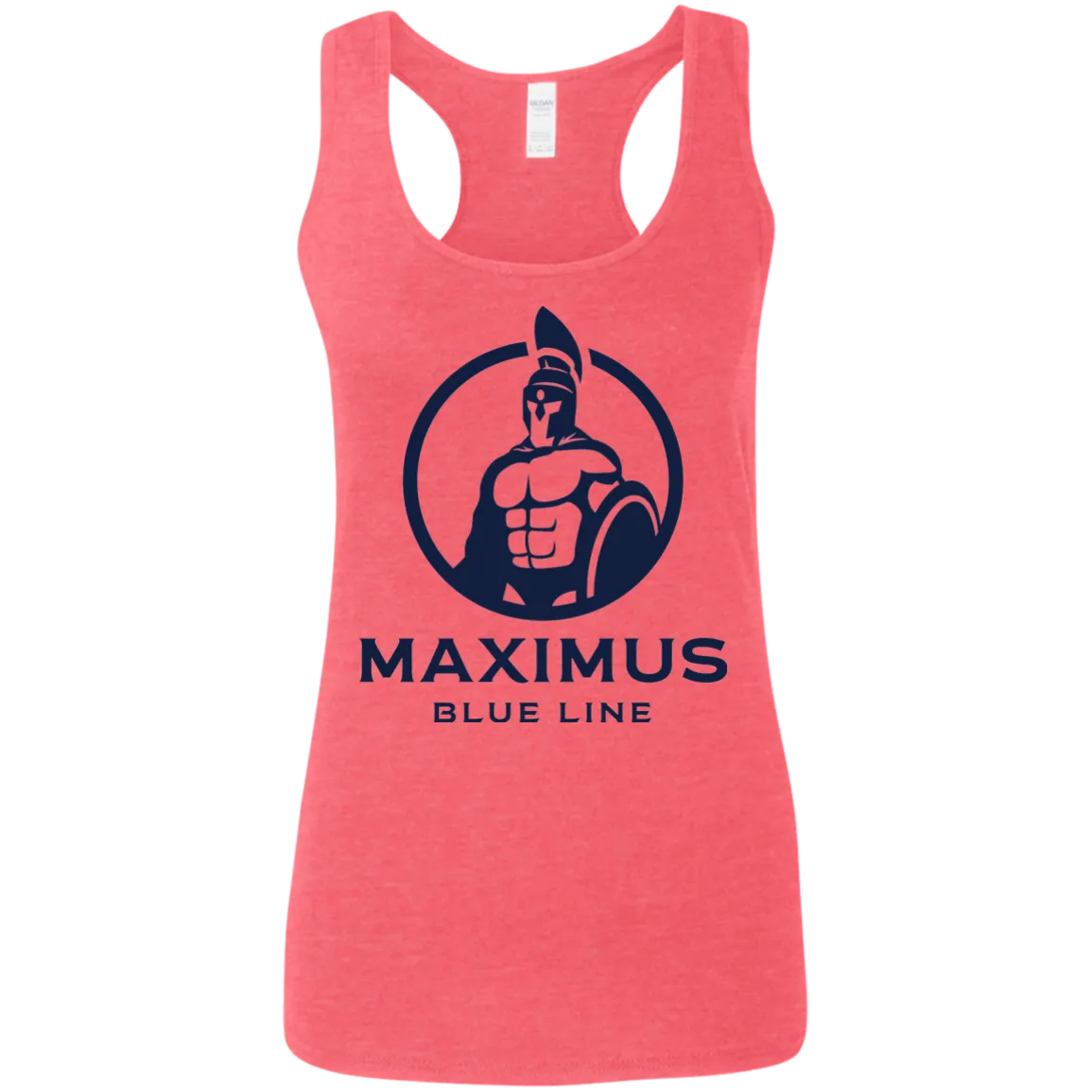 Maximus Blue Line logo ladies racerback tank