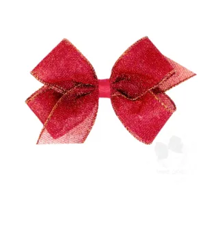 Medium Party Glitter Grosgrain Bow - Red