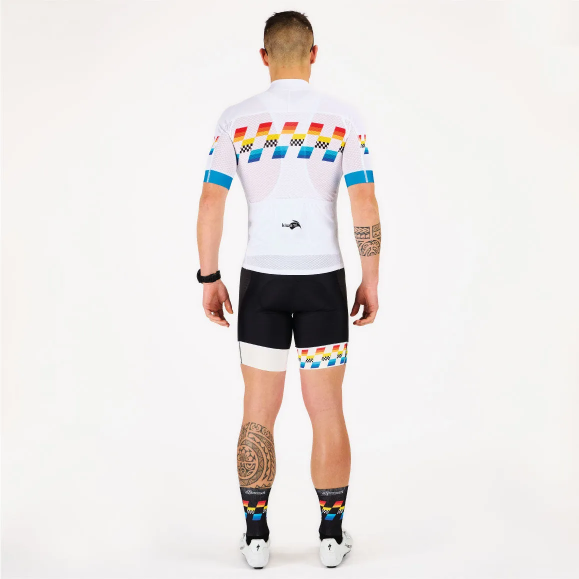 MEN'S AUBISQUE CYCLING BIB FINISHER WHITE