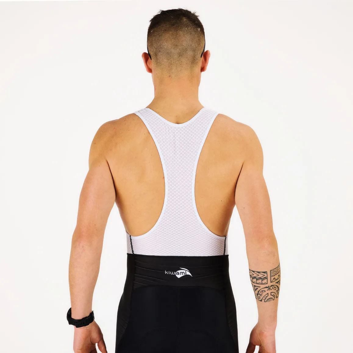 MEN'S AUBISQUE CYCLING BIB FINISHER WHITE