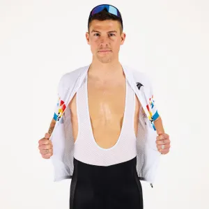 MEN'S AUBISQUE CYCLING BIB FINISHER WHITE