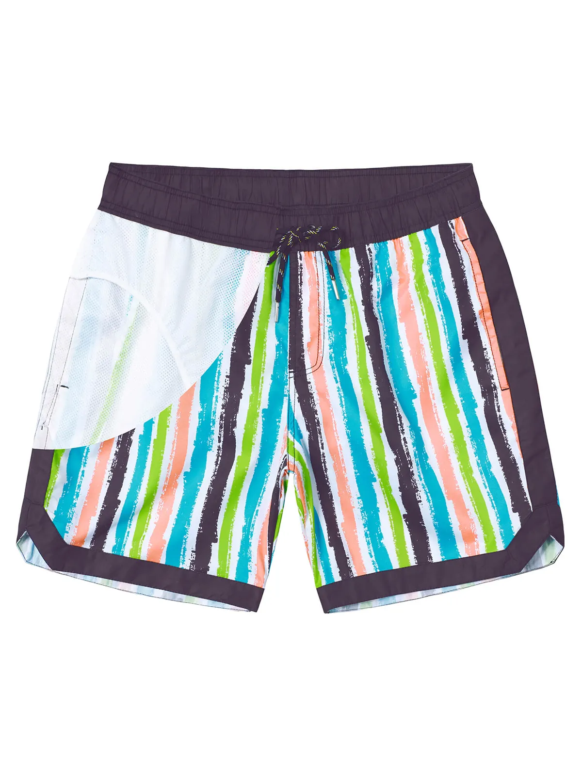 Men's Casual Retro Striped Summer Quick Dry Swimming Trunks