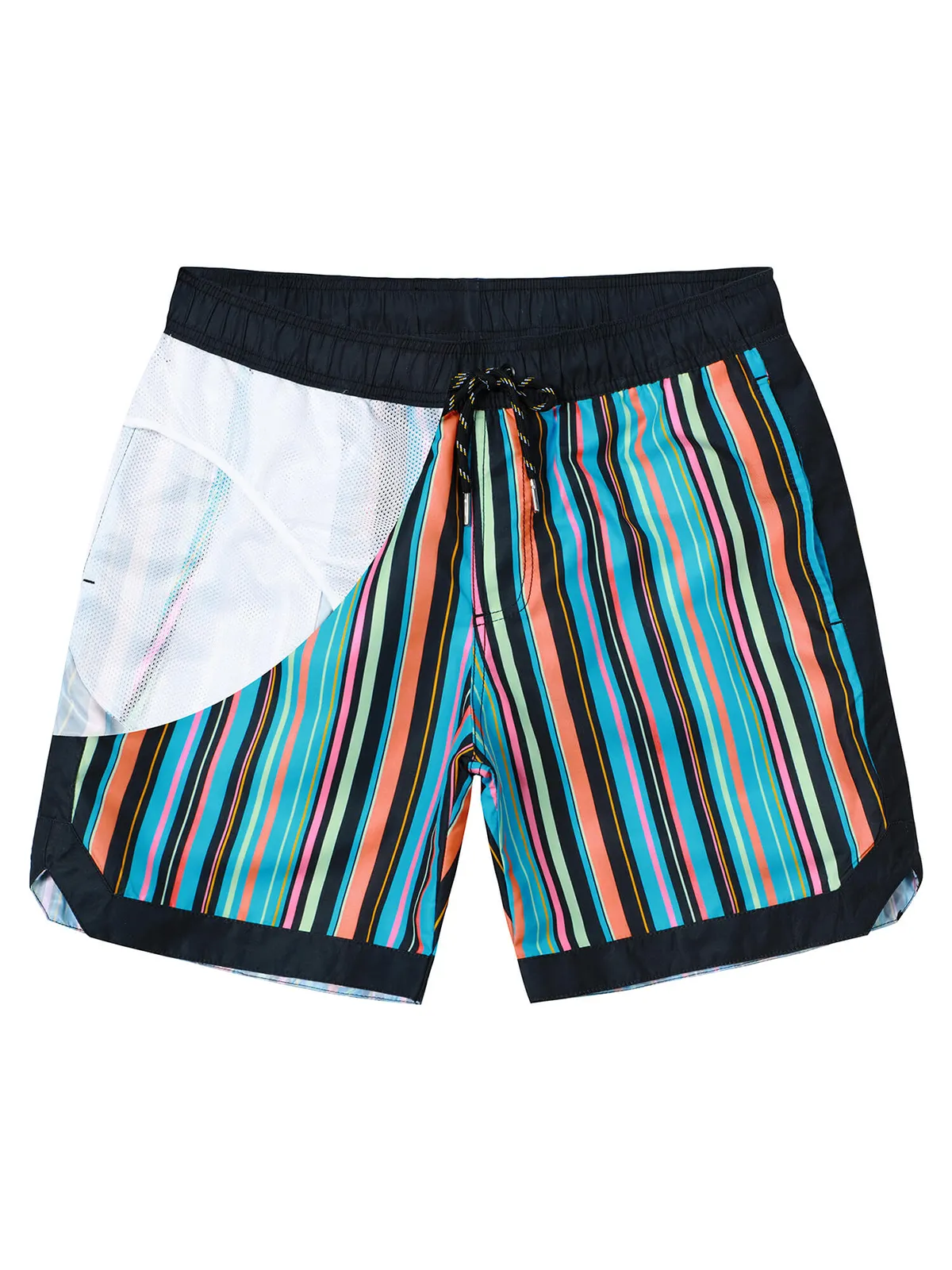 Men's Casual Retro Striped Summer Quick Dry Swimming Trunks
