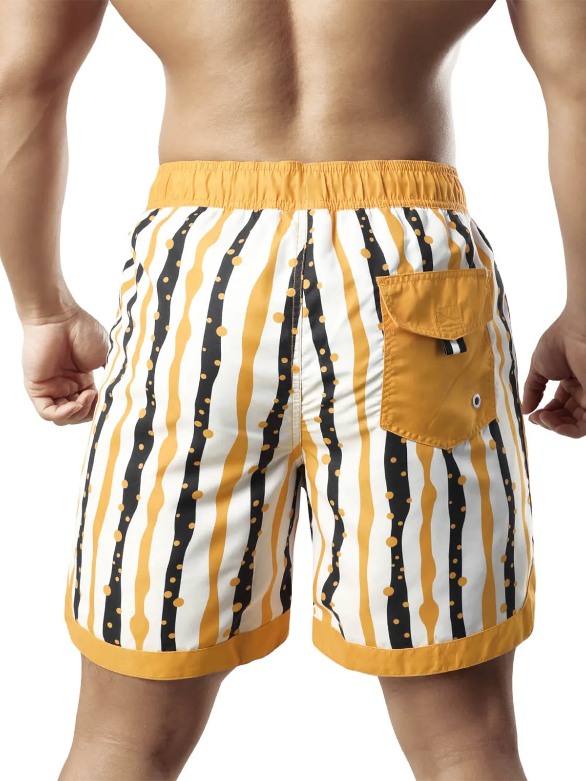 Men's Casual Retro Striped Summer Quick Dry Swimming Trunks