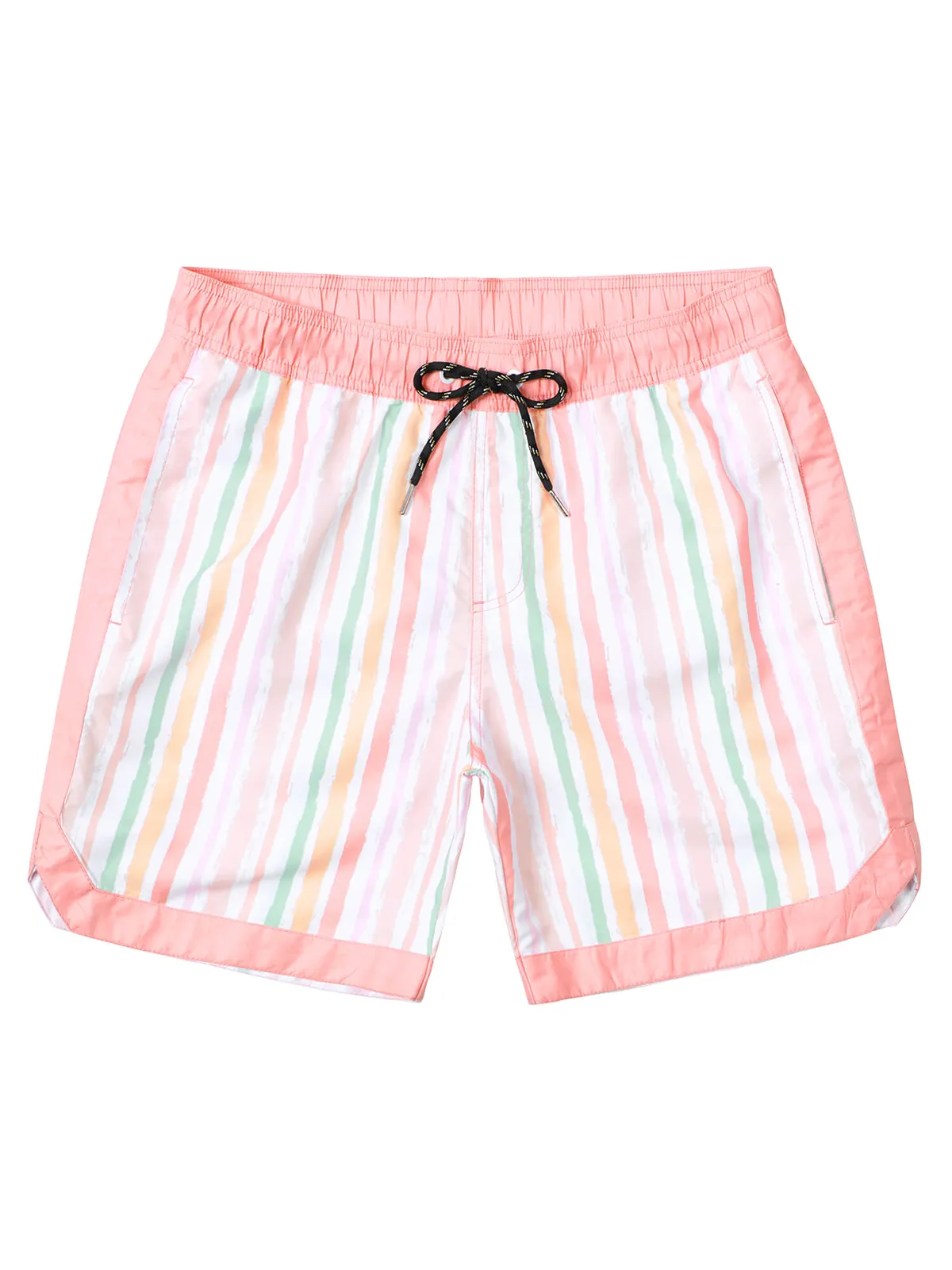 Men's Casual Retro Striped Summer Quick Dry Swimming Trunks