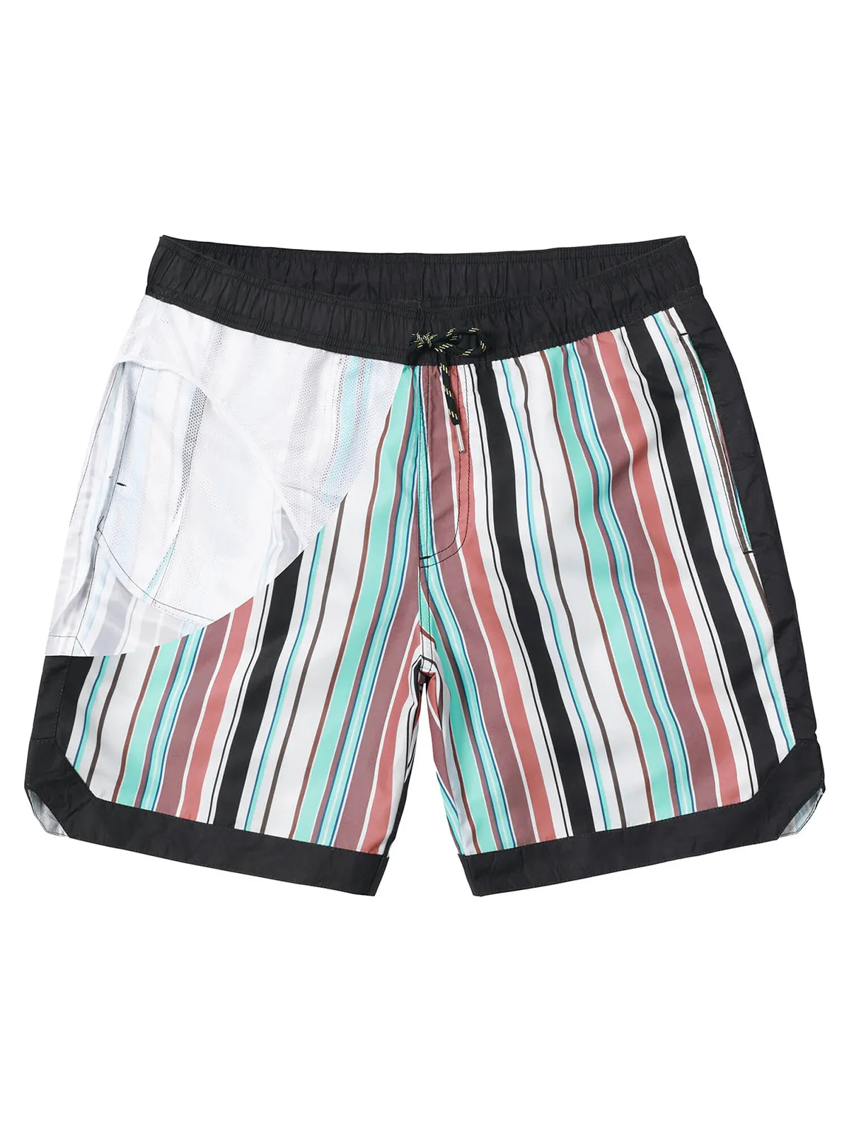 Men's Casual Retro Striped Summer Quick Dry Swimming Trunks