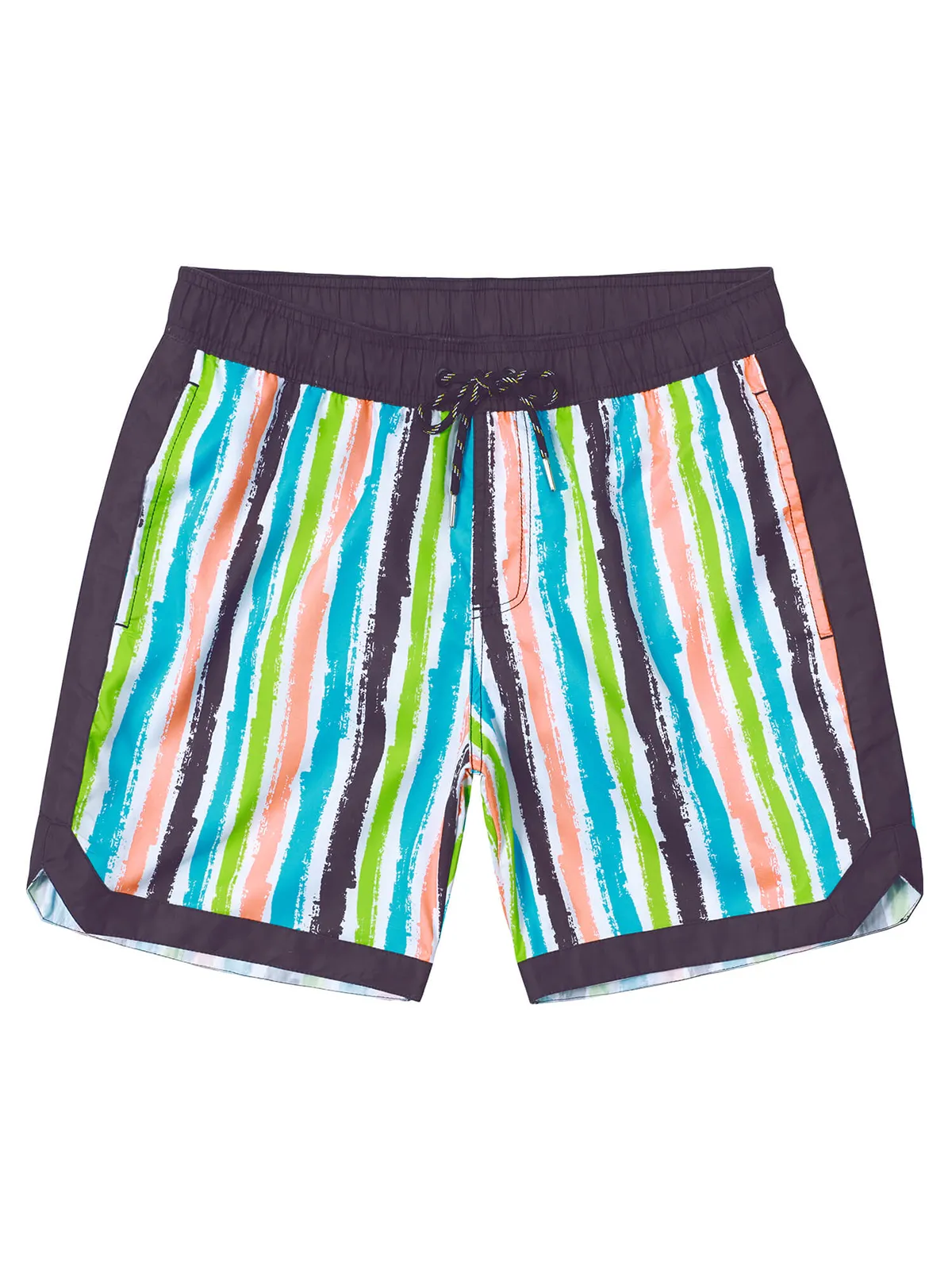 Men's Casual Retro Striped Summer Quick Dry Swimming Trunks