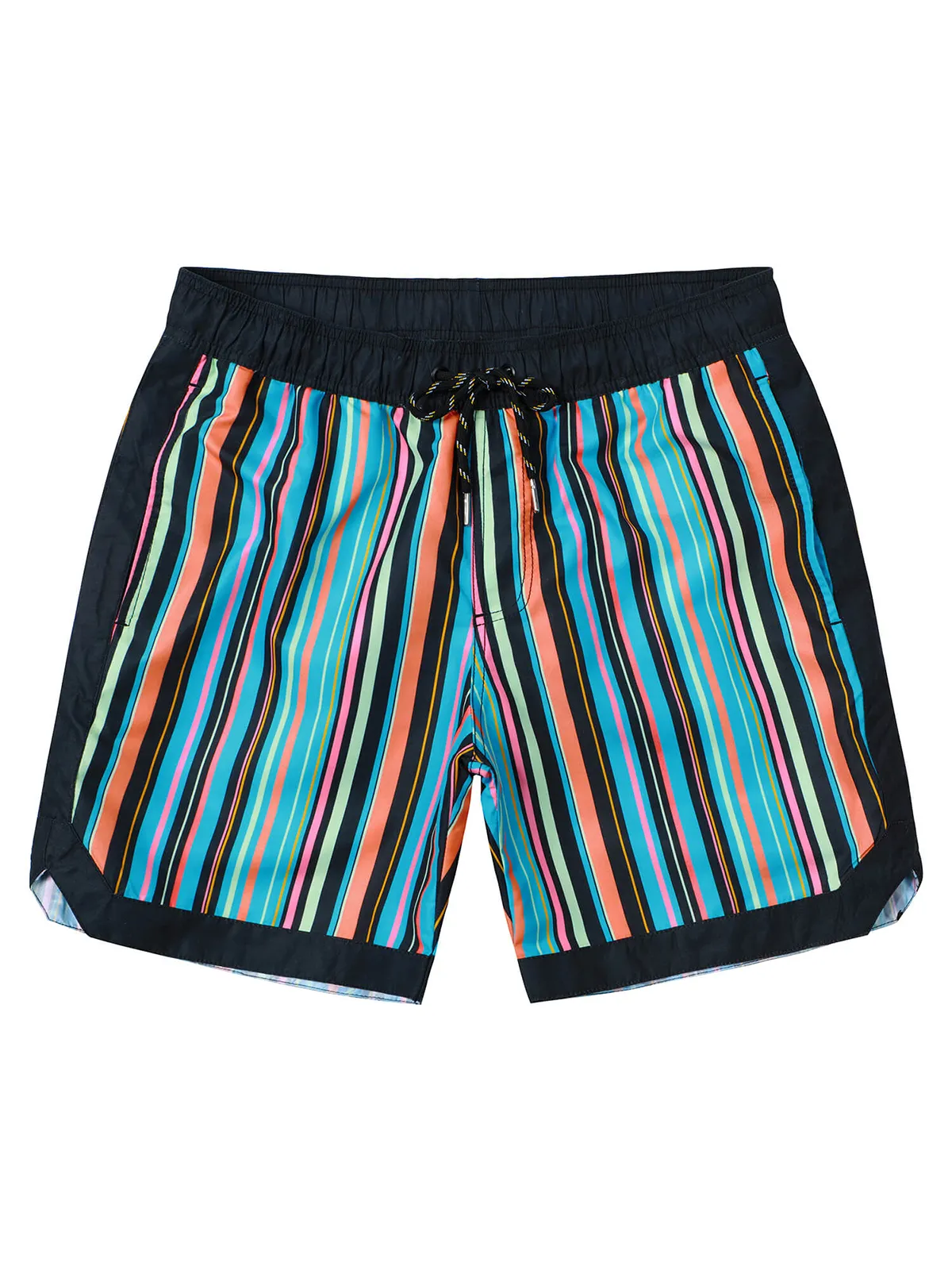 Men's Casual Retro Striped Summer Quick Dry Swimming Trunks