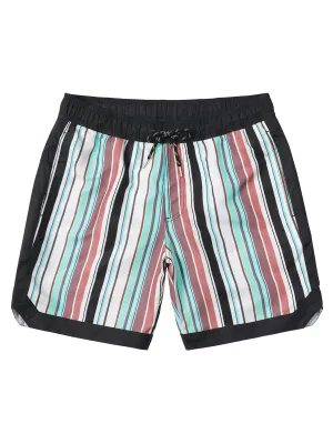 Men's Casual Retro Striped Summer Quick Dry Swimming Trunks