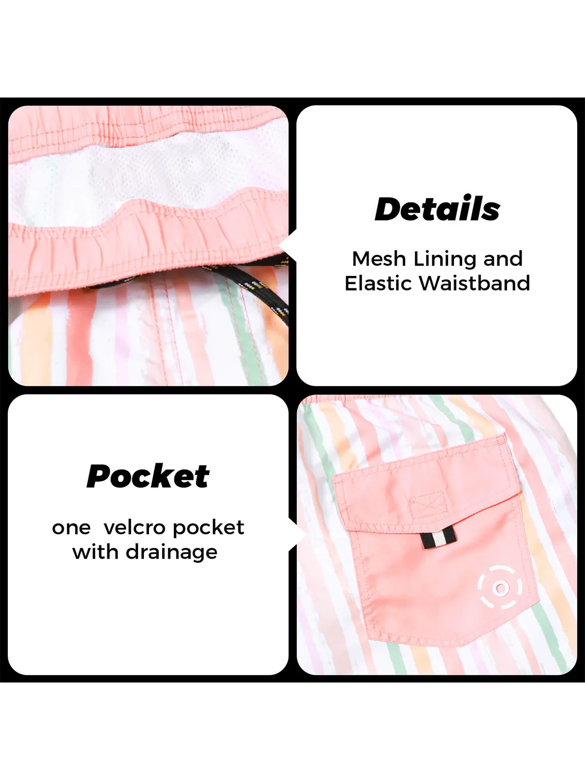 Men's Casual Retro Striped Summer Quick Dry Swimming Trunks