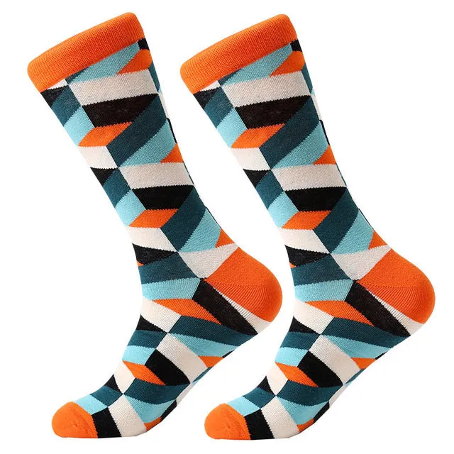 Mens cool Trippy Socks geometric pattern socks
