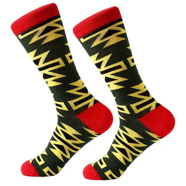 Mens cool Trippy Socks geometric pattern socks