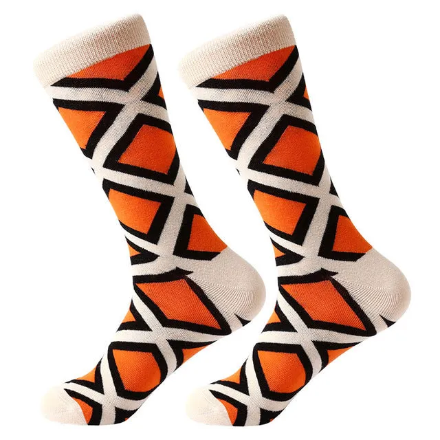 Mens cool Trippy Socks geometric pattern socks