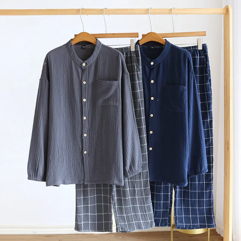 Men's Cotton Gauze Pajamas – Lightweight Comfort for Restful Nights