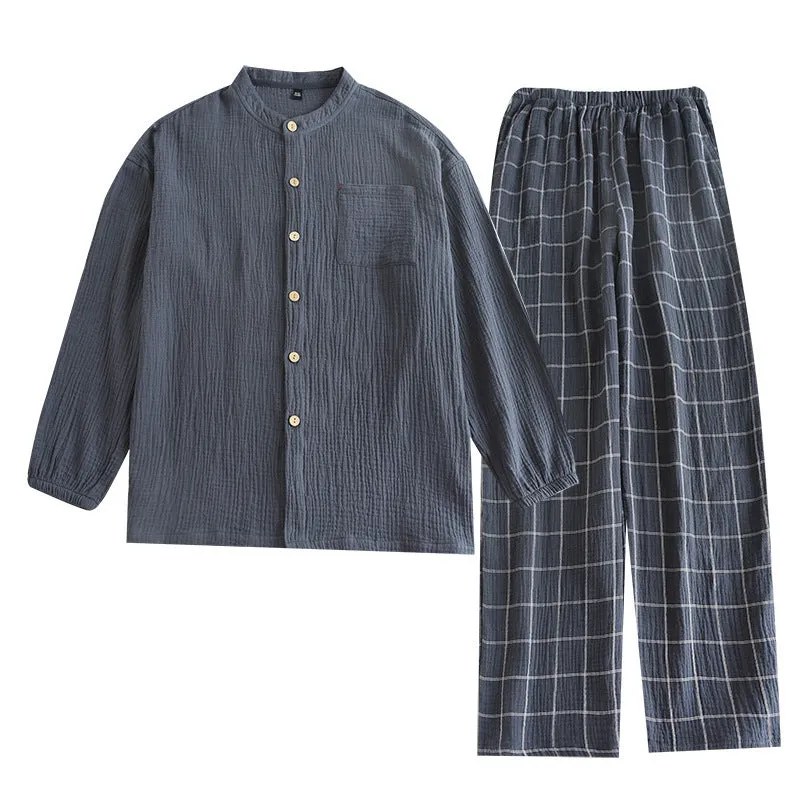 Men's Cotton Gauze Pajamas – Lightweight Comfort for Restful Nights