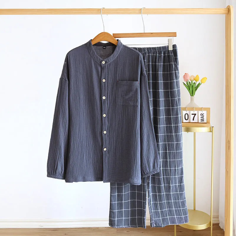 Men's Cotton Gauze Pajamas – Lightweight Comfort for Restful Nights
