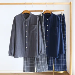 Men's Cotton Gauze Pajamas – Lightweight Comfort for Restful Nights